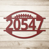 American Football House Number Metal Sign