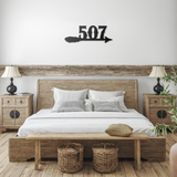 Arrow_Feather_House_Number_Metal_Sign_Black_Farmhouse_Bedroom_Mockup.png