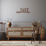 Arrow_Feather_House_Number_Metal_Sign_Copper_Rustic_Hallway_Mockup.png