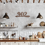 Arrow_Feather_House_Number_Metal_Sign_Copper_Rustic_Kitchen_Mockup.png