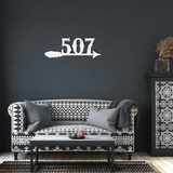Arrow_Feather_House_Number_Metal_Sign_White_Dark_Living_Room_Mockup.png