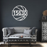 Basketball House Number Metal Sign