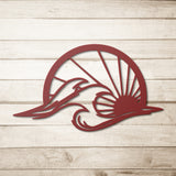Beach Waves and Sun Metal Wall Art