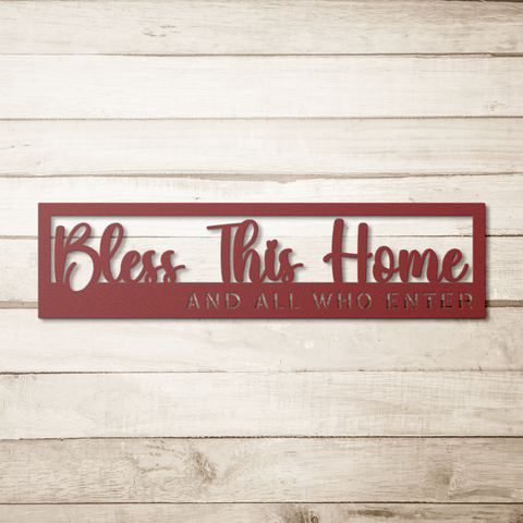 Bless_this_Home_and_all_who_enter_metal__Red_Simple_Wood_BKGD_Mockup.png