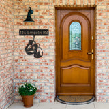 Boxing Gloves House Number Street Address Metal Sign