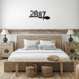 Broomstick House Number Metal Sign