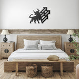 Bull with Up Trend Arrows Metal Wall Art