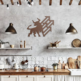 Bull with Up Trend Arrows Metal Wall Art
