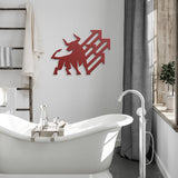 Bull with Up Trend Arrows Metal Wall Art
