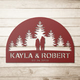 Camping Couple Metal Wall Art