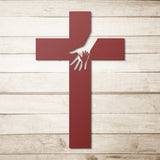 Cross with Hands Metal Wall Art