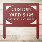 Custom Round Metal Yard Sign with Stakes