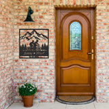 Cycling Couple in the Mountains Metal Wall Art