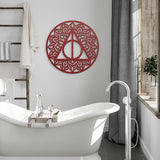 Deathly Hallows with Round Mandala Metal Wall Art