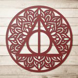 Deathly Hallows with Round Mandala Metal Wall Art
