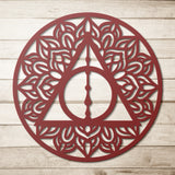 Deathly Hallows with Wand Mandala Circle Metal Wall Art