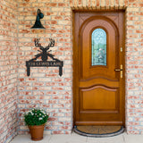 Deer Antler Hunting Rifle Address Metal Garden Stake