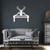 Deer Antler Hunting Rifle Metal Garden Stake