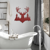 Deer Antlers Metal Wall Art