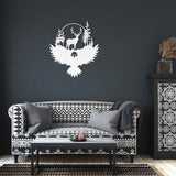 Deer Eagle Nature Scene Metal Wall Art