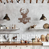 Deer Head Mr Mrs Couple Metal Wall Art