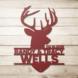 Deer Head Mr Mrs Couple Metal Wall Art
