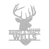 Deer Head Mr Mrs Couple Metal Wall Art