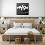 Deer US Flag Mountains Address Large Metal Sign