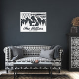 Deer US Flag Mountains Address etal Sign