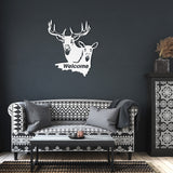 Deer Welcome Metal Sign