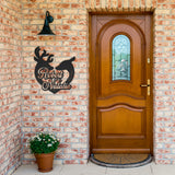 Deer and Buck Couple Names and Date Metal Wall Art