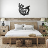 Deer and Buck Couple Names and Date Metal Wall Art