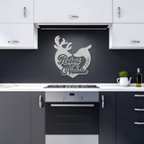 Deer and Buck Couple Names and Date Metal Wall Art