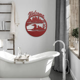 Duck Lake House Welcome Metal Sign