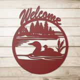 Duck Lake House Welcome Metal Sign