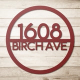 EU Modern House Number with Street Address Metal Sign