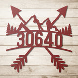 Explore Arrow Mountains & Trees House Number Metal Sign
