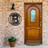 Farmhouse / Family Name Floral BOLD Initial Metal Wall Art