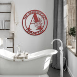 Farmhouse / Family Name Floral Initial Metal Wall Art