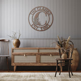 Family Name Floral Initial Metal Wall Art