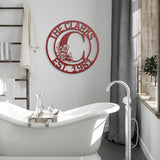 Family Name Floral Initial Metal Wall Art