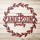 Family Name Wreath Metal Art