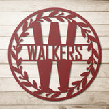 Family Name Wreath Metal Wall Art