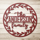 Family Name Wreath Metal Wall Art