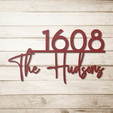 Family Name with House Number Metal Sign