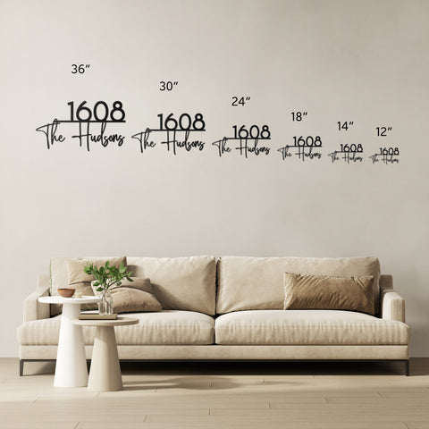 Family Name with House Number Metal Sign