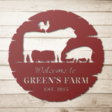 Farm Animals Metal Sign