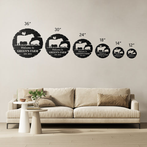 Farm Animals Metal Sign