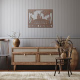 Father Daughter Fishing Metal Wall Art