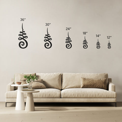 Female Unalome Metal Wall Art